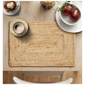 Woven Jute Cotton and Fabric Table Mat Heat Resistant Non-Slip Rattan <b>Placemats</b> Durable <b>Placemats</b> for Home Dining <b>Round</b> <b>Placemat</b> - Product Image 3