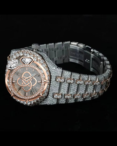 Reloj de Pulsera de Lujo con Moissanita para Hombre, con Incrustaciones de Piedras, de Acero Inoxidable, con Diamantes - Product Image 3