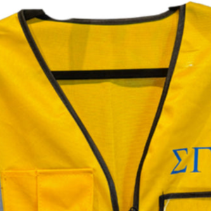 เสื้อกั๊กนิรภัย SGRHO แบบกำหนดเอง สำหรับชมรม Sigma Gamma Rho ของประเทศกรีซ เสื้อกั๊กสะท้อนแสงมองเห็นได้ชัด น้ำหนักเบา สั่งทำโลโก้ได้ ขายส่ง - Product Image 5