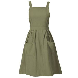 Delantal de cocina de algodón puro para cocina doméstica cómoda babero transpirable de verano para ropa de trabajo - Product Image 4