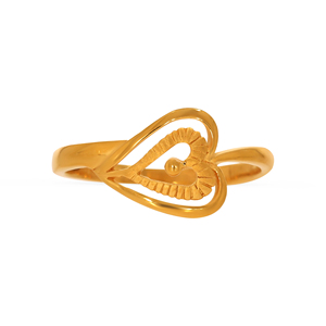 Luxury Gold Plated Open Heart Paisley Design <b>Adjustable</b> <b>Ring</b> for Women Elegant Minimalist Fashion Finger <b>Ring</b> Daily Wear - Product Image 3