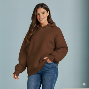 Sweat à capuche ample pour femme, toucher doux, pull décontracté d'hiver, manches longues, style urbain - Product Image 4