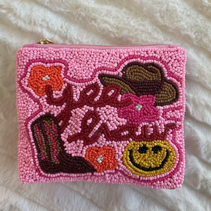 Pochette à monnaie classique faite à la main pour femme, avec perles colorées et broderie de perles de rocaille, motif dessin animé, sacs fourre-tout promotionnels personnalisables - Product Image 1