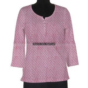 Rajasthani Floral Short Exclusive Top/Short Kurti Hand <b>Block</b> <b>Printed</b> Cotton Short Designer Exclusive Top/Short Kurti For Women - Product Image 1