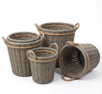 Stockage de panier naturel en rotin fait main indonésien de haute qualité avec corde Design unique élégant minimaliste