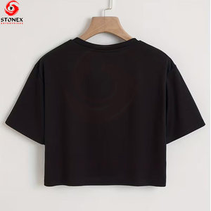Camiseta Corta Informal para Mujer, Top Básico de Algodón Suave de Primera Calidad para Uso Diario, Vacaciones, Viajes y Moda de Fin de Semana - Product Image 2