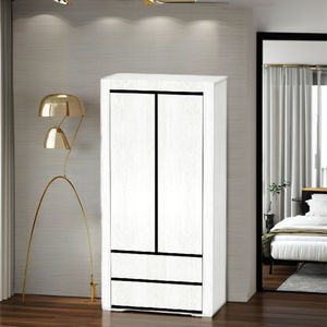 Armoire contemporaine minimaliste moderne à 2 portes et 2 tiroirs Placard de rangement personnalisable pour chambre à coucher à usage domestique 12_0094 OEM - Product Image 1