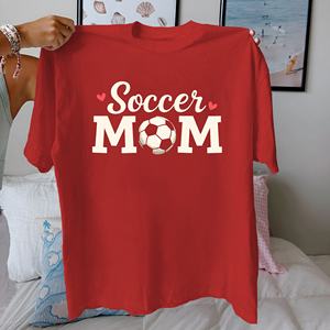 Camiseta de fútbol MOM de algodón puro para mujer, ajuste cómodo - Product Image 3