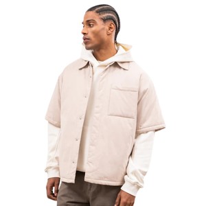 เสื้อเชิ้ตแขนสั้นบุนวมสำหรับผู้ชาย น้ำหนักเบา สไตล์ลำลองสำหรับฤดูร้อน เสื้อโอเวอร์เชิ้ตแฟชั่นทรงหลวม ระบายอากาศได้ดี เหมาะสำหรับใส่ทุกวัน - Product Image 4