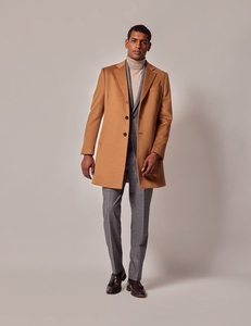 Manteau long d'hiver en laine 100% à double boutonnage, motif uni, grande taille, dernière collection, coupe confortable, vente en gros - Product Image 4