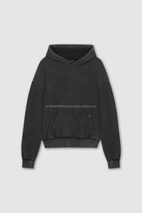 Sudaderas Personalizadas para Hombre, 100% Algodón, Estilo Urbano, Impresión Abultada, Talla Grande, Lavado Vintage, Color Negro - Product Image 4
