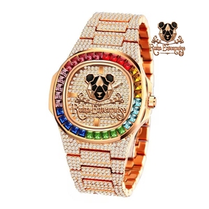 Montre analogique à quartz contemporaine avec cadran texturé, lunette polie, boîtier fin et bracelet réglable en acier inoxydable - Product Image 3