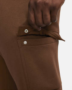 Pantalones Deportivos de Cintura Media para Hombre, con Logotipo Personalizado, Pantalones de Chándal Blancos de Felpa con Bolsillos Laterales Marrones, Pantalones Deportivos Lisos con Estampado - Product Image 5