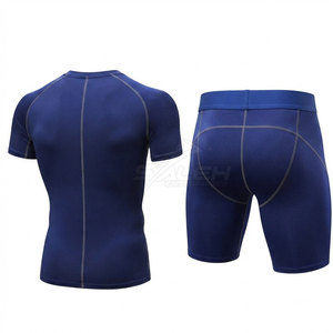 Ensemble de shorts de compression personnalisés avec ceinture élastique et tissu extensible flexible pour les activités de fitness et l'entraînement sportif - Product Image 2