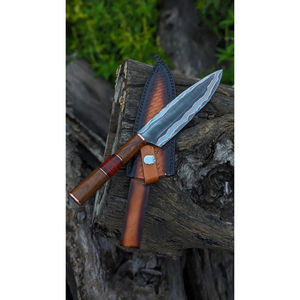 Cuchillo Burraq Hecho a Mano con Acero Inoxidable, Hoja de 7 Pulgadas y 3.0 mm de Grosor, Mango de Madera, Funda de Cuero Premium, Apto para Lavavajillas - Product Image 3