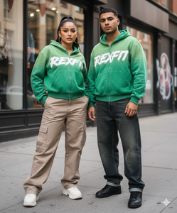 Sudaderas con capucha de nuevo diseño del fabricante líder, con logotipo serigrafiado, pedrería personalizada, estilo urbano, extragrandes, con efecto descolorido por el sol y cremallera. - Product Image 1