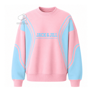Sweat-shirt à col rond et manches longues pour femme, rose et bleu, avec blocs de couleurs, de la marque Jack And Jill Of America, motif grec - Product Image 1