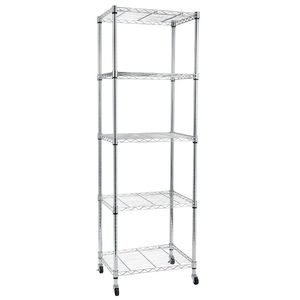 Scaffale Metallico NSF a 5 Ripiani Resistente, Regolabile con Ruote e Rivestimenti per Scaffali, per Garage e Cucina, Cromato - Product Image 5