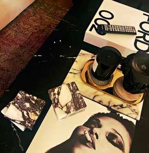 แผ่นรองแก้วหินอ่อนลาย Calacatta Viola รูปทรงสี่เหลี่ยม ชุดแผ่นรองแก้วหินธรรมชาติสุดหรู - Product Image 3