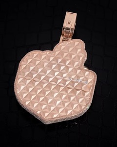 Colgante de Moissanita VVS Chapado en Oro Rosa con Incrustaciones de Diamantes, Estilo Hip Hop de Jugador de Fútbol de Dibujos Animados, con Grabado de Letras Personalizado - Product Image 6