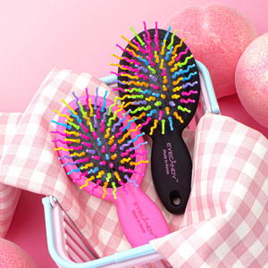 [JWORKS EXT] EYECANDY RAINBOW VOLUME S MINI HAIRBRUSH Mini Detangling Hair <b>Brush</b> Portable Travel Comb With Mirror Korea - Product Image 1