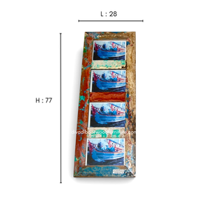 Marco de Fotos Artesanal de Madera de Barco Reciclada, Color Natural, para Decoración de Pared y Hogar, Sala de Estar o Dormitorio, Venta al por Mayor - Product Image 1