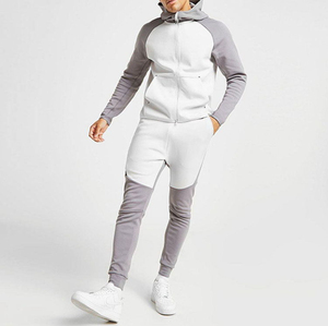 Conjunto Deportivo con Capucha para Hombre, Color Blanco Gay, con Cierre de Cremallera Completo y Bolsillos Laterales, Estilo Casual de Otoño - Product Image 1