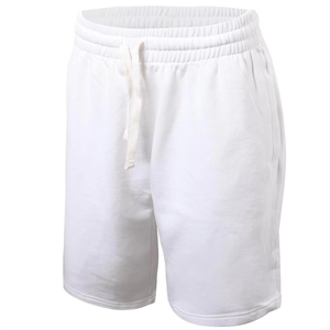 Pantalones Cortos de Tela de Rizo de Primera Calidad para Hombre, Color Blanco Sólido, Pantalones Cortos Deportivos con Logotipo Personalizado, Proveedor de Ropa Deportiva al por Mayor - Product Image 2
