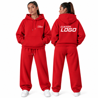 Ensembles de survêtements unisexes personnalisés en molleton de coton épais, comprenant des sweats à capuche et des pantalons de jogging, décontractés, sportifs, de luxe, vierges et oversize, pour femmes