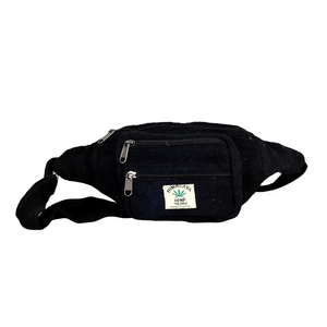 Bolso de pecho para hombre 100% cáñamo, riñonera negra - Product Image 2