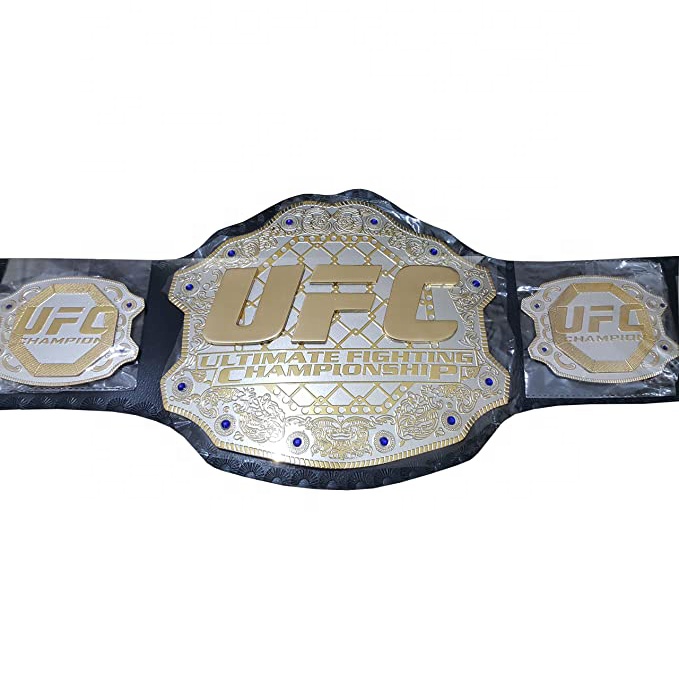 Ceinture en cuir de championnat de boxe en métal personnalisé matériaux sur mesure ceinture de championnat de prix de titre de combat UFC de haute qualité