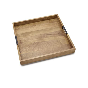 <b>Large</b> Capacity Multipurpose Wooden Serving Tray For Serving Multiple <b>Plates</b> Glasses Bowls And Cutlery Safely - Product Image 1