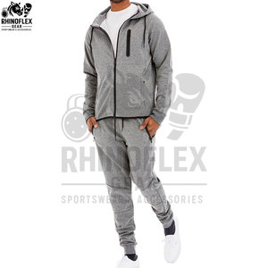 New Winter Eco-friendly Sportswear Gym Fitness Tech Fleece Training Two-piece Men's Tracksuit <b>Jogging</b> <b>Suit</b> - Product Image 2