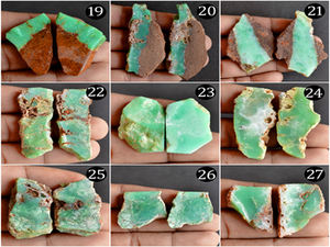 Pareja de Crisoprasa Australiana en Bruto, Gema Verde Natural en Rodajas para Colgante, 8mm de Altura, Piedras Atractivas al por Mayor - Product Image 3
