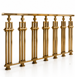 Barandilla de Bronce Cuadrada Escalonada para Hoteles de Lujo, Villas, Escaleras e Interiores Arquitectónicos Modernos - Product Image 3