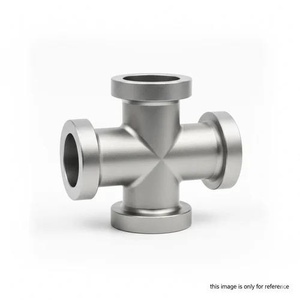 Raccord croisé à 4 voies en acier inoxydable, connecteur de collecteur à bride, pièce de quincaillerie industrielle robuste pour machines - Product Image 1