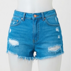 Shorts en jean sexy pour femmes, couleur personnalisée, déchirés, en coton, coupe slim, taille haute, élégants, décontractés, streetwear d'été - Product Image 1