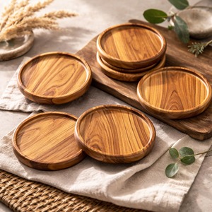 Colección de posavasos de madera elegantes para uso doméstico con materiales ecológicos y construcción robusta - Product Image 6