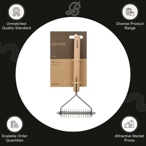 Revendeur fiable proposant des produits de toilettage pour animaux de compagnie de haute qualité fabriqués en Espagne, râteau pour chien en bois de hêtre Sofure, uniquement pour les chiens. - Product Image 2