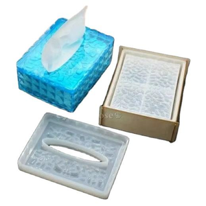 Caja de pañuelos de resina india de alta calidad Axiom Home Accents con diseño de nácar, soporte de pañuelos de resina al por mayor - Product Image 4