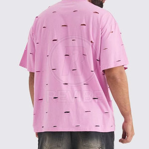 T-shirts pour hommes de qualité supérieure, tendance et déchirés, avec logo personnalisé, 100% coton respirant, couleurs et tailles personnalisées - Product Image 2