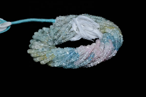 Cuentas facetadas de aguamarina natural multicolor de 4 mm para la elaboración de joyas, 13 pulgadas de longitud, tamaño del orificio de 0,40 mm - Product Image 6