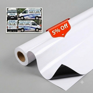 Vinyle extérieur brillant épais noir amovible avec colle, garantie 1 an, faible MOQ, rouleau de vinyle auto-adhésif brillant pour impression - Product Image 1