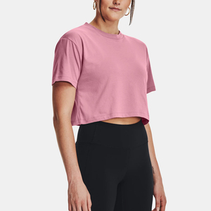 Camiseta Corta Informal de Cuello Redondo para Mujer, 100% Algodón Jersey, Secado Rápido, Transpirable, Diseño Liso/Estampado con Logotipo - Product Image 1