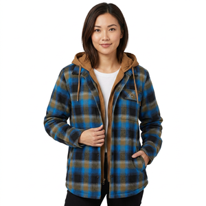 Men's <b>Fleece</b> <b>Lined</b> Hooded Shirt <b>Jacket</b> Windproof Thick Winter Casual Outerwear With Button Closure - Product Image 3