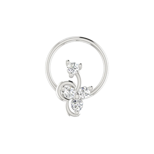 Bijoux de piercing fin en or 14 carats Épingle de nez en diamant naturel de 0,08 ct avec motif Blossom Glow - Product Image 3