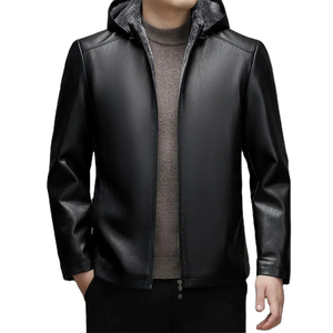 Wholesale 2026 <b>Men's</b> Premium Quality Solid Leather <b>Jacket</b> New Fashionable Design Waterproof Breathable Sheep <b>Fur</b> Lining - Product Image 3