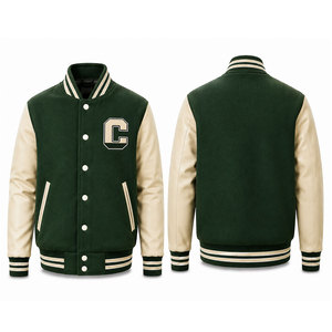 เสื้อแจ็คเก็ต Letterman พรีเมียมสำหรับผู้ชาย ผ้าวูลผสม ดีไซน์ปะติด ปิดด้วยกระดุมแป๊ก สไตล์ลำลอง แฟชั่นเสื้อนอก ผลิตตามสั่ง - Product Image 1