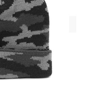 Unisex Jacquard Camouflage Beanie Hat 100% Acrylic <b>Winter</b> <b>Cap</b> Casual Style 56-58CM Adult Knitted Hat - Product Image 2