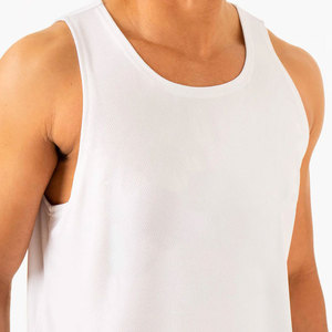 Camiseta sin mangas de malla elástica con cuello redondo, top deportivo de punto para gimnasio y running de primavera - Product Image 6